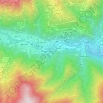 Топографическая карта Bellini, высота, рельеф