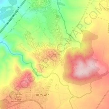 Топографическая карта Ouzidane, высота, рельеф
