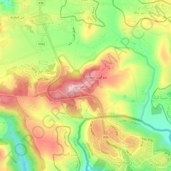 Топографическая карта An Nabi Samwil, высота, рельеф