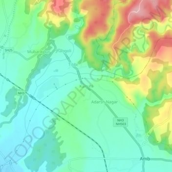 Топографическая карта Kalruhi, высота, рельеф