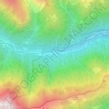 Топографическая карта Prato, высота, рельеф