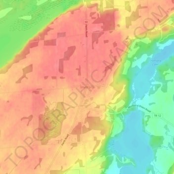 Топографическая карта Inverary, высота, рельеф