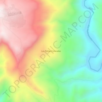 Топографическая карта Las Peñas Coloradas, высота, рельеф