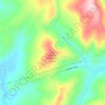 Топографическая карта Lampa Mountain, высота, рельеф