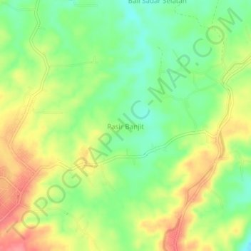 Топографическая карта Pasir Banjit, высота, рельеф