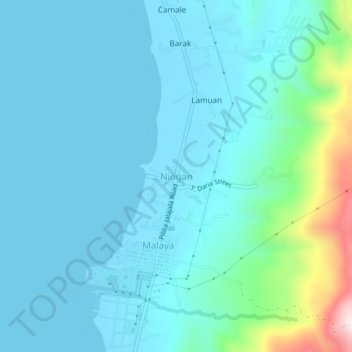 Топографическая карта Niogan, высота, рельеф