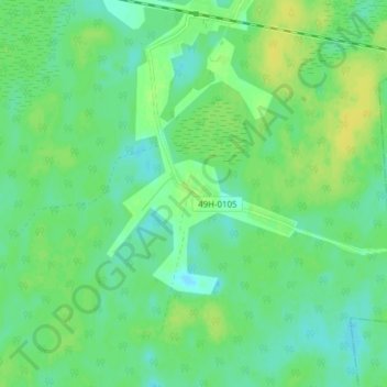 Топографическая карта Нехино, высота, рельеф