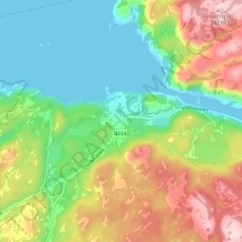 Топографическая карта Elle, высота, рельеф