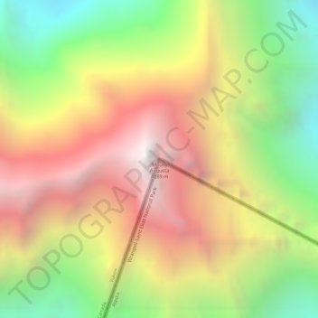 Топографическая карта Mount Augusta, высота, рельеф