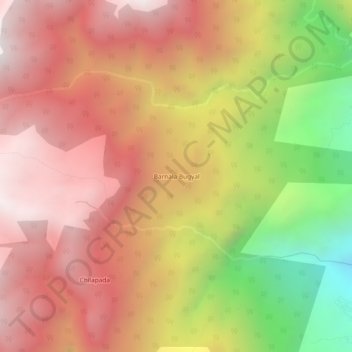 Топографическая карта Barnala Bugyal, высота, рельеф