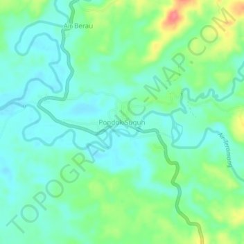 Топографическая карта Pondok Suguh, высота, рельеф