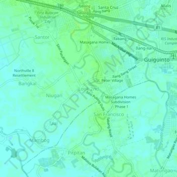 Топографическая карта Look 2nd, высота, рельеф