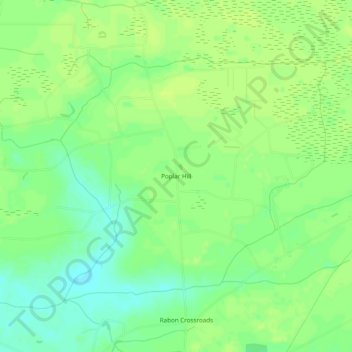 Топографическая карта Poplar Hill, высота, рельеф