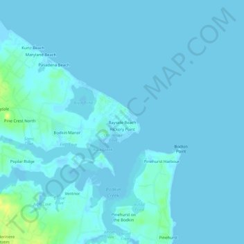 Топографическая карта Bayside Beach, высота, рельеф