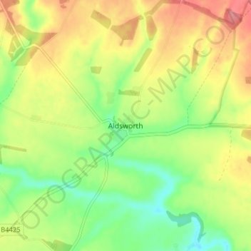 Топографическая карта Aldsworth, высота, рельеф