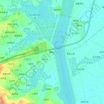 Топографическая карта 蔡家店, высота, рельеф