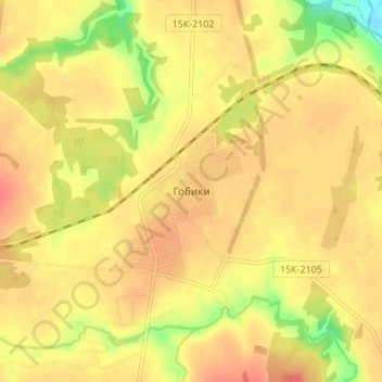Топографическая карта Гобики, высота, рельеф