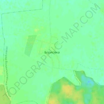 Топографическая карта Борисовка, высота, рельеф
