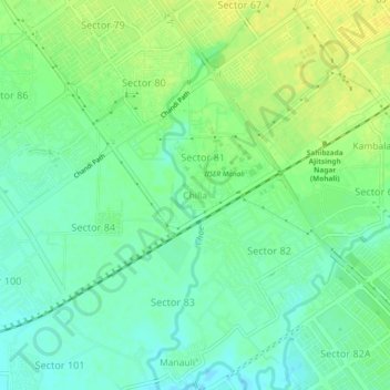 Топографическая карта Chilla, высота, рельеф
