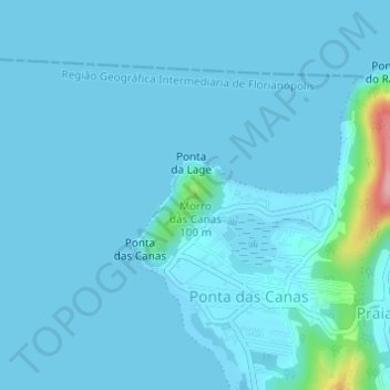 Топографическая карта Morro das Canas, высота, рельеф
