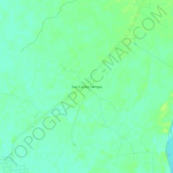 Топографическая карта San Carlos Lempa, высота, рельеф