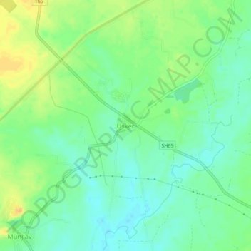 Топографическая карта Usker, высота, рельеф