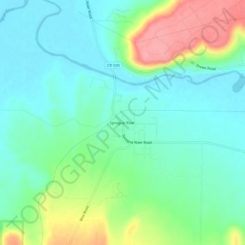 Топографическая карта Sprague River, высота, рельеф