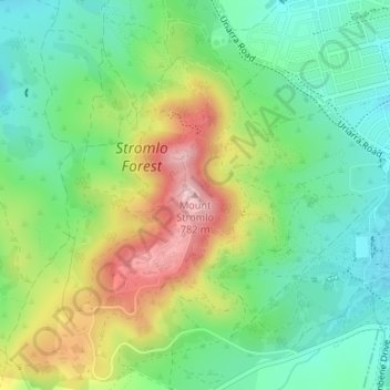 Топографическая карта Mount Stromlo, высота, рельеф