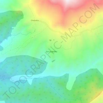Топографическая карта Dar el Beidha, высота, рельеф