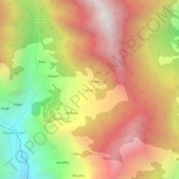 Топографическая карта Sarpara, высота, рельеф