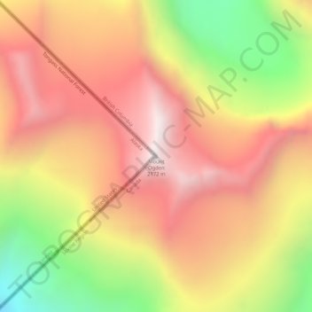 Топографическая карта Mount Ogden, высота, рельеф