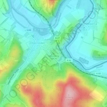 Топографическая карта Kalenberg, высота, рельеф