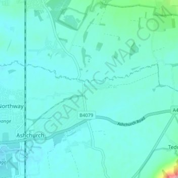 Топографическая карта Aston on Carrant, высота, рельеф