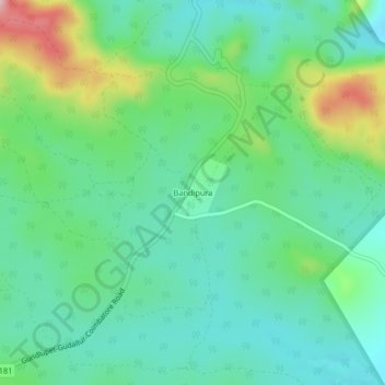 Топографическая карта Bandipura, высота, рельеф