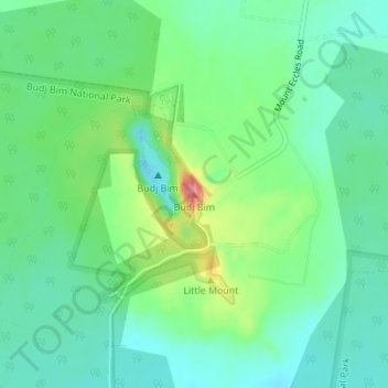 Топографическая карта Budj Bim, высота, рельеф