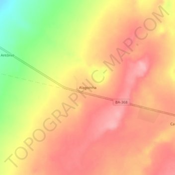 Топографическая карта Alagoinha, высота, рельеф