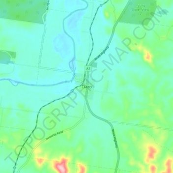 Топографическая карта Tiaro, высота, рельеф