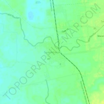Топографическая карта Guacamayal, высота, рельеф