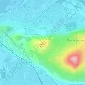 Топографическая карта Самохвал, высота, рельеф