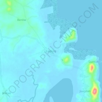 Топографическая карта Cagting, высота, рельеф