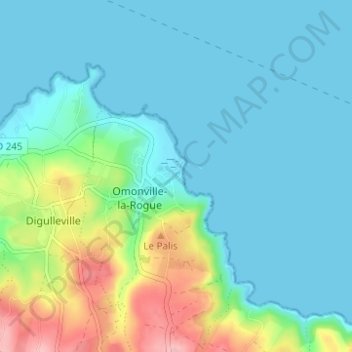 Топографическая карта Le Hable, высота, рельеф