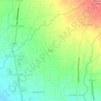 Топографическая карта Dao, высота, рельеф