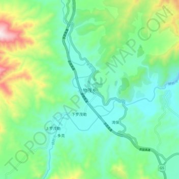 Топографическая карта Wumao, высота, рельеф