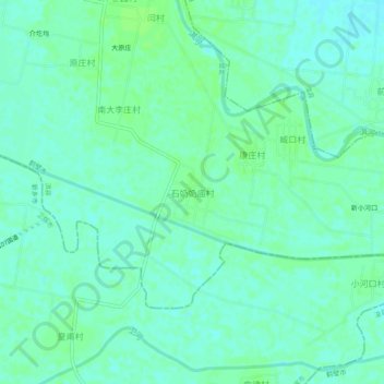Топографическая карта 石奶奶庙村, высота, рельеф