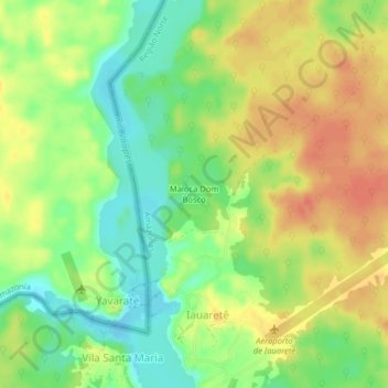 Топографическая карта Maloca Dom Bosco, высота, рельеф