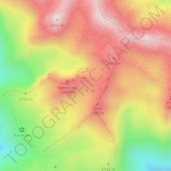 Топографическая карта пещера им. А. Веревкина, высота, рельеф