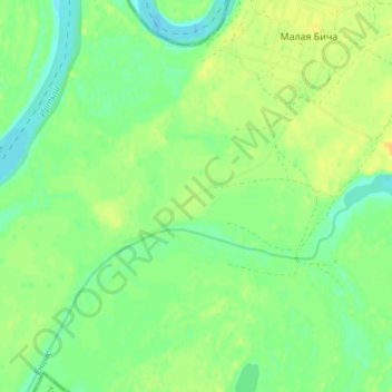 Топографическая карта Кайнаул, высота, рельеф