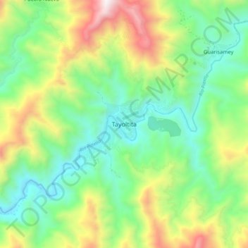 Топографическая карта Tayoltita, высота, рельеф