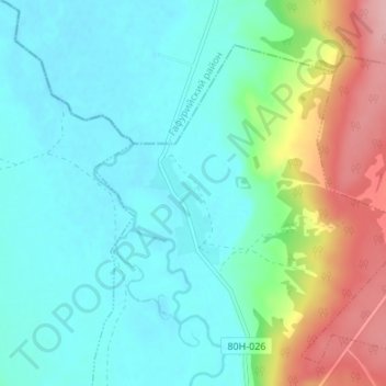 Топографическая карта Ишимово, высота, рельеф