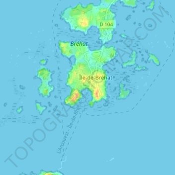 Топографическая карта Le Port Clos, высота, рельеф